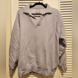 TNA cozy af Fleece collared sweater, size 1, lilac